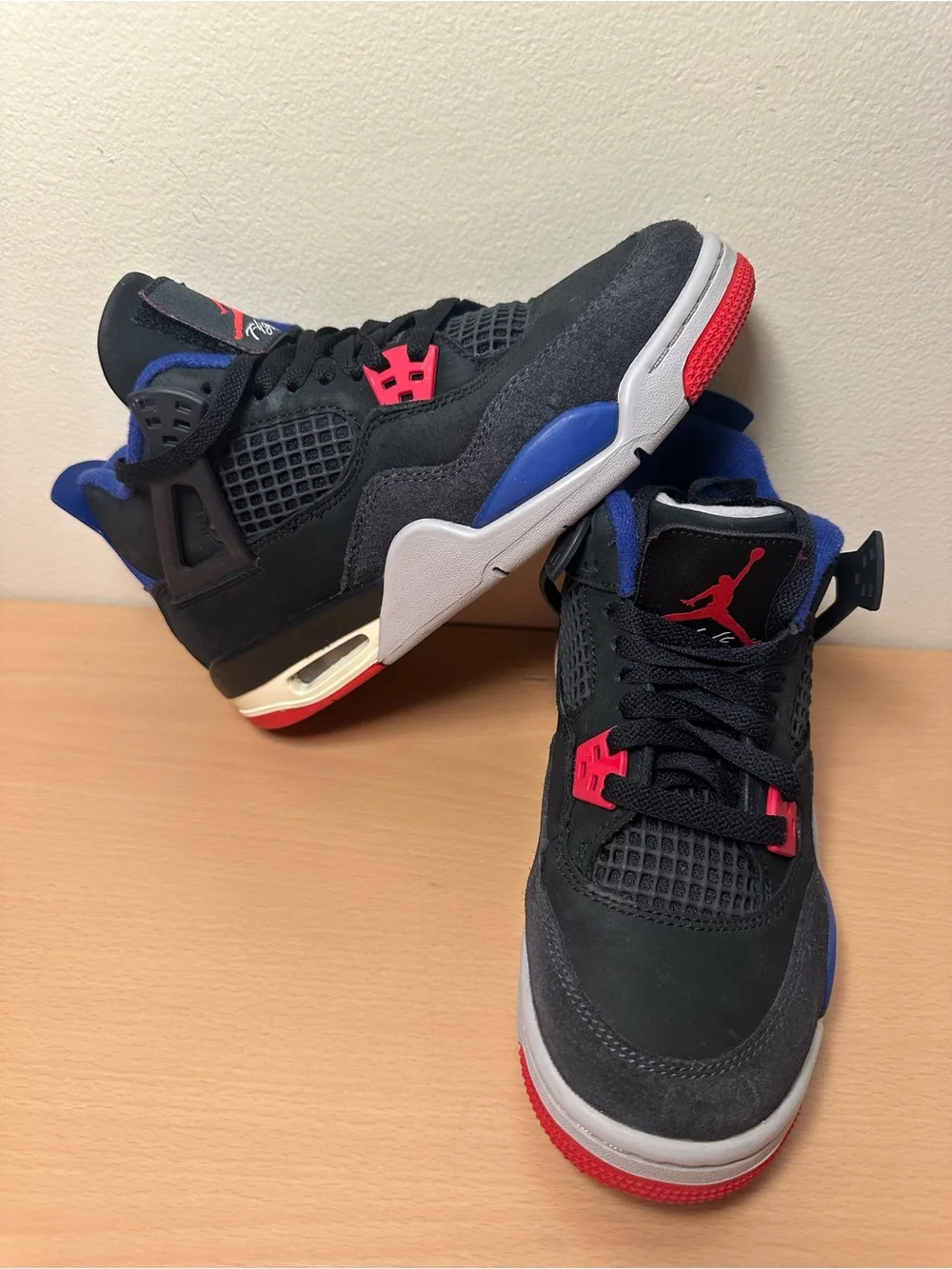 Nike Air Jordan 4 Retro Rare Air  (GS) Black-Red-Royal Blue Size 5Y IB4171-003